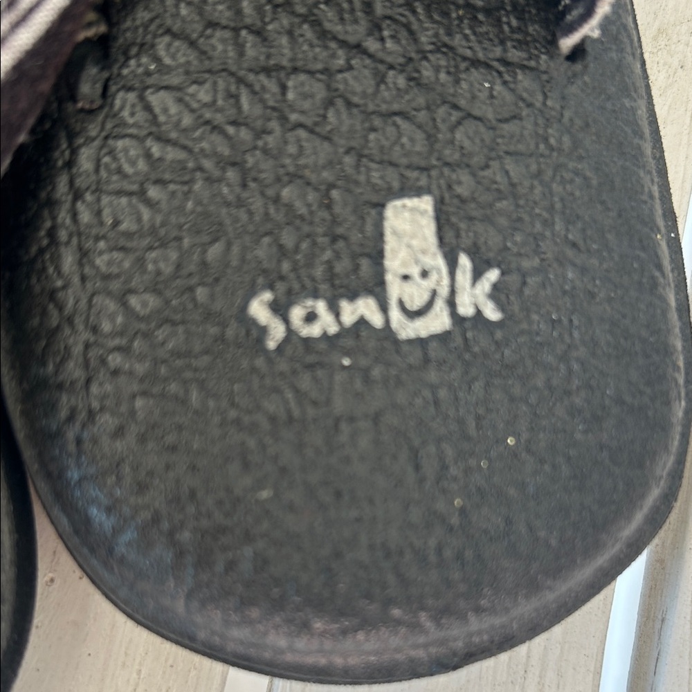SANUK😎Black and White Striped SLING 2 Yoga Mat COMFY Sandals Size 9 - Picture 2 of 10